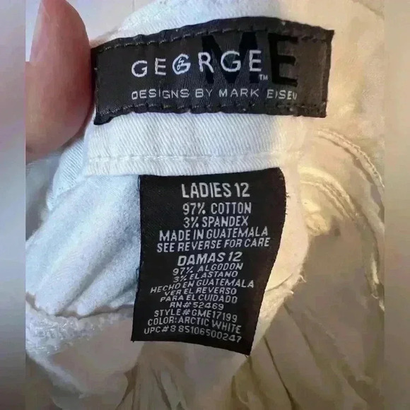 George Straight Leg Painters Cargo Jeans Women's Size 12 White Mid Rise - Picture 3 of 6